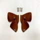 Handcrafted Acacia Wood Pink Bow Handle Pair